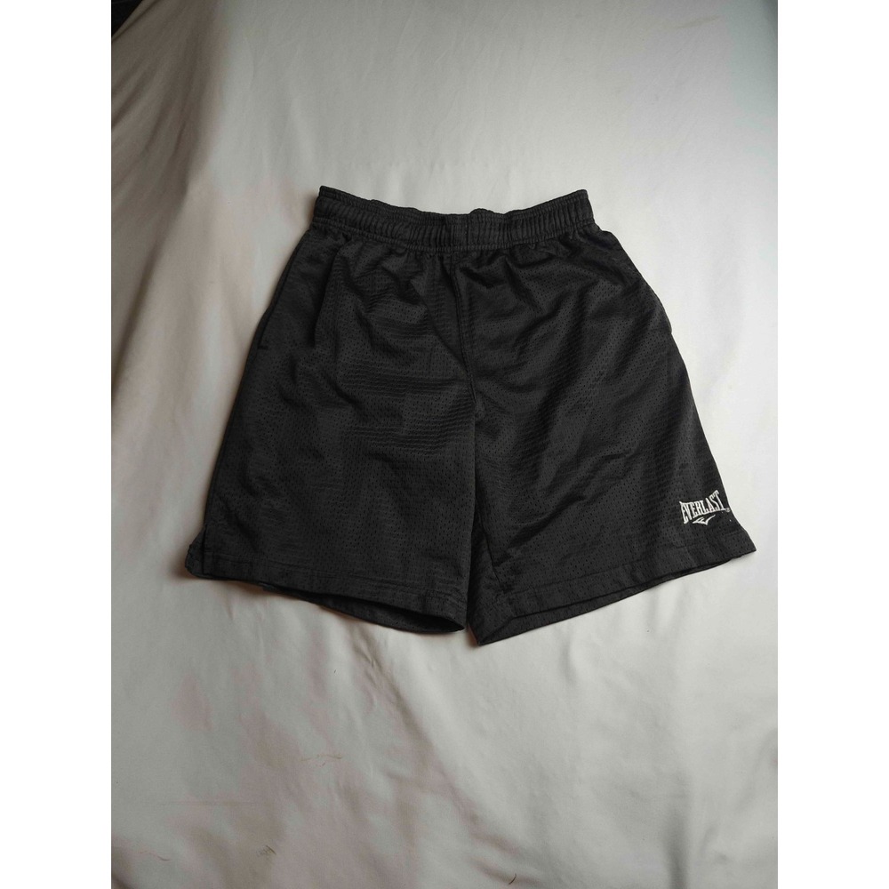 Everlast Athletic Gym Shorts Mens Medium Black Mesh Elastic Waist Workout Boxing